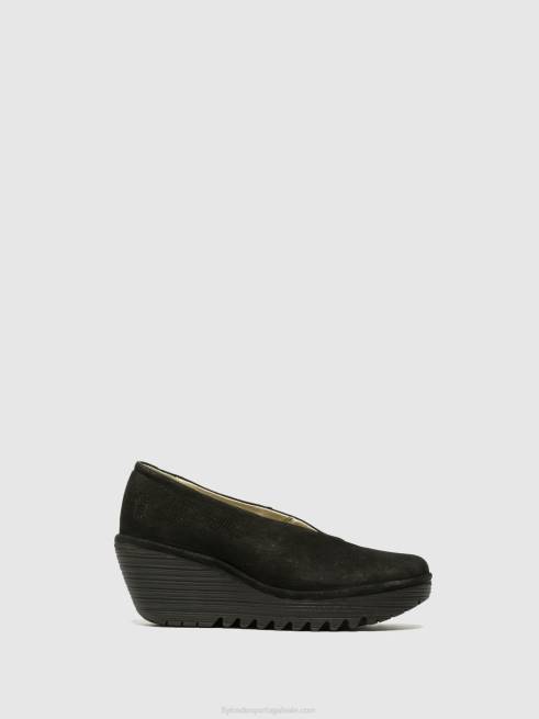 preto L02L700 sapatos de cunha yaz Fly London mulheres