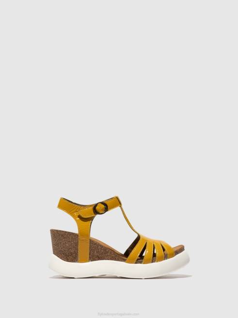 amarelo L02L410 sandálias com tira t gait959 Fly London mulheres