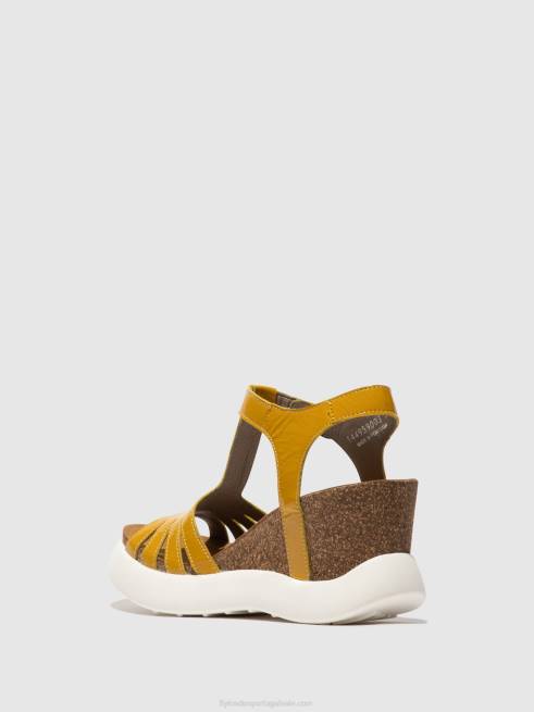 amarelo L02L410 sandálias com tira t gait959 Fly London mulheres