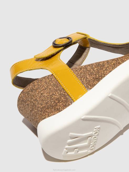 amarelo L02L410 sandálias com tira t gait959 Fly London mulheres