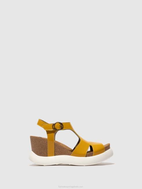 amarelo L02L496 sandália fivela gova962 Fly London mulheres