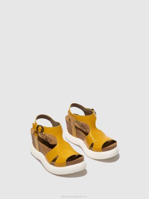 amarelo L02L496 sandália fivela gova962 Fly London mulheres