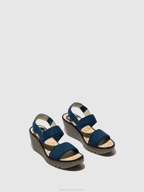 azul L02L438 sandália rasteira yaco416 Fly London mulheres