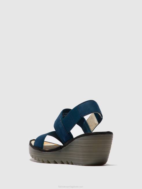 azul L02L438 sandália rasteira yaco416 Fly London mulheres