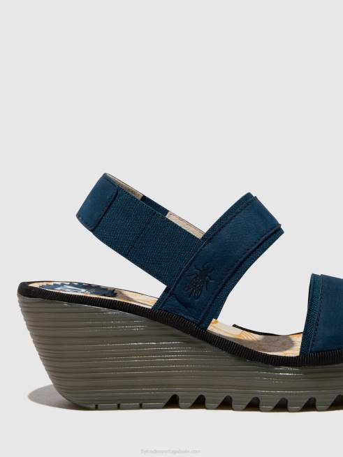 azul L02L438 sandália rasteira yaco416 Fly London mulheres