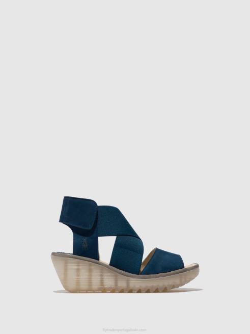 azul L02L485 sandálias cruzadas yuba385 Fly London mulheres