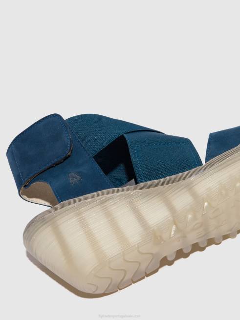 azul L02L485 sandálias cruzadas yuba385 Fly London mulheres