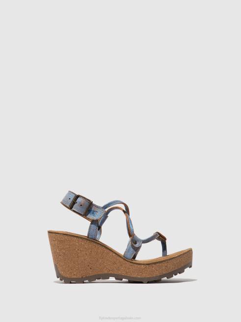 azul L02L520 sandálias de tira em t gosh Fly London mulheres