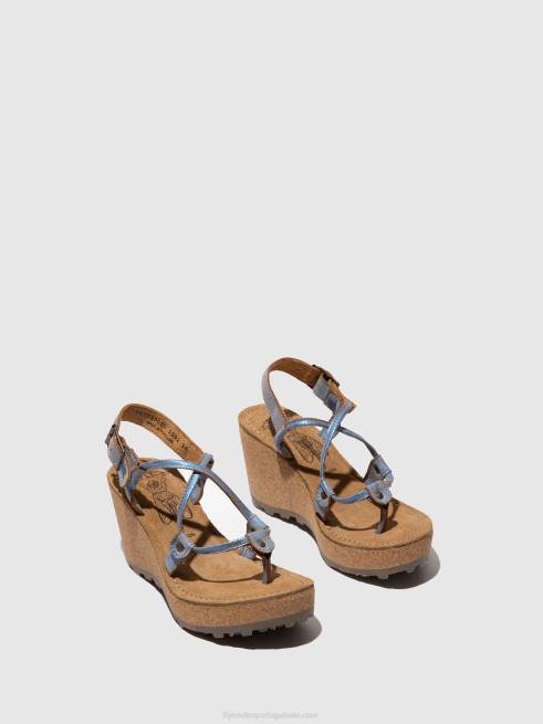 azul L02L520 sandálias de tira em t gosh Fly London mulheres