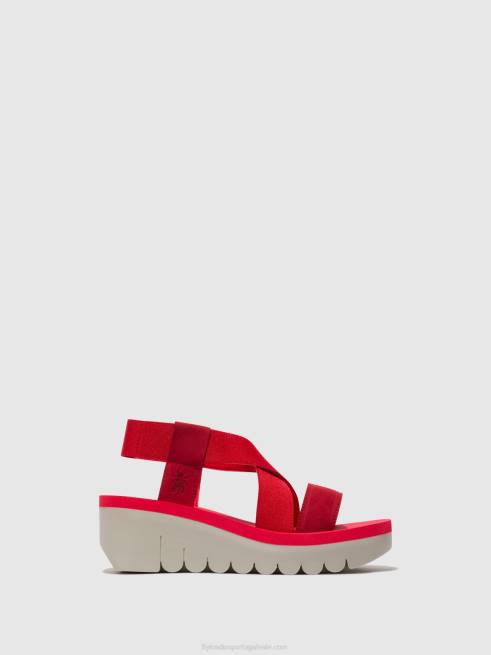 batom vermelho (vermelho) L02L447 sandália rasteira yabi922 Fly London mulheres
