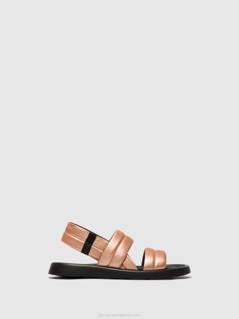 blush dourado L02L458 sandália rasteira tofy941 Fly London mulheres