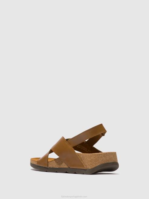 camelo L02L488 sandálias cruzadas chlo852 Fly London mulheres