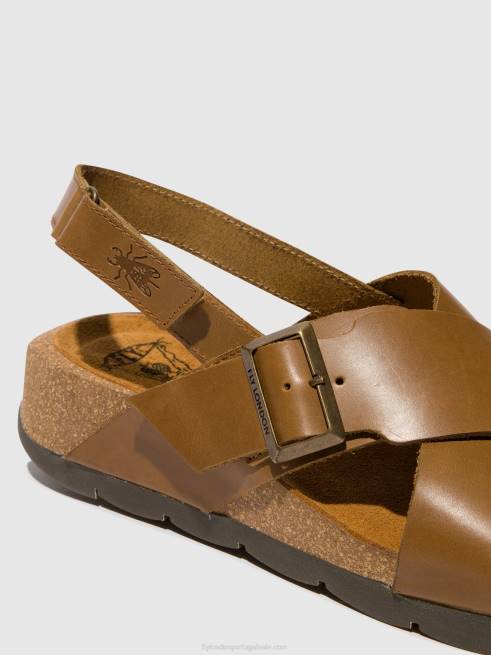 camelo L02L488 sandálias cruzadas chlo852 Fly London mulheres