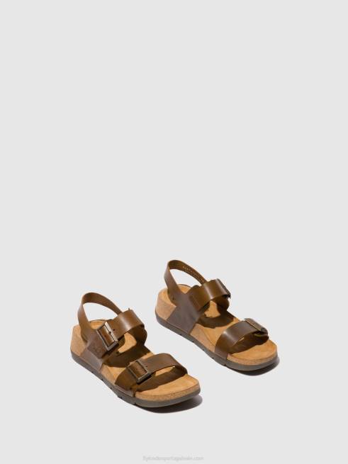 camelo L02L583 sandália rasteira ceke722 Fly London mulheres
