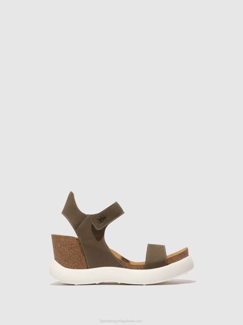 caqui L02L398 sandálias de velcro gogo967 Fly London mulheres