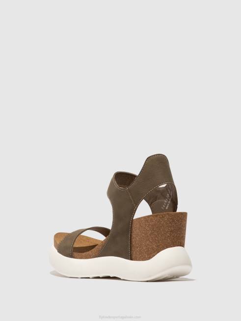 caqui L02L398 sandálias de velcro gogo967 Fly London mulheres