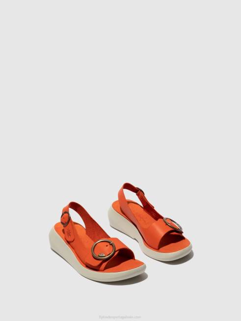 coral L02L585 sandálias sling back berk754 Fly London mulheres