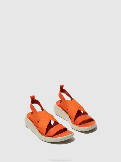 coral L02L590 sandálias cruzadas baji848 Fly London mulheres