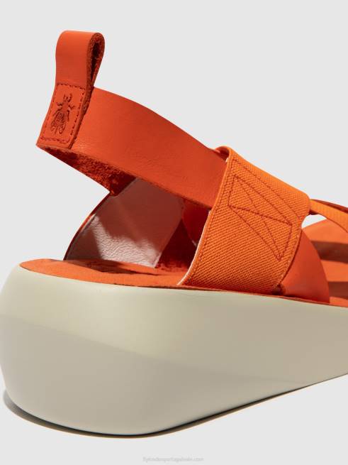 coral L02L590 sandálias cruzadas baji848 Fly London mulheres