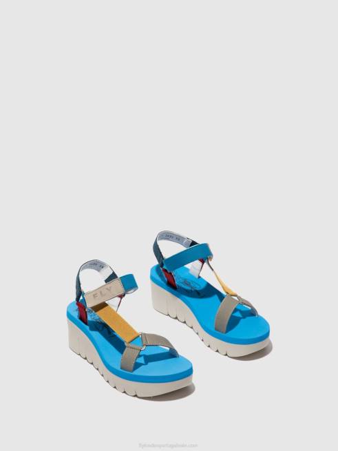 cupido multi (azul) L02L598 sandálias de velcro yefa726 Fly London mulheres
