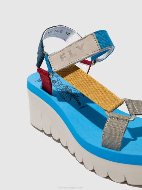 cupido multi (azul) L02L598 sandálias de velcro yefa726 Fly London mulheres