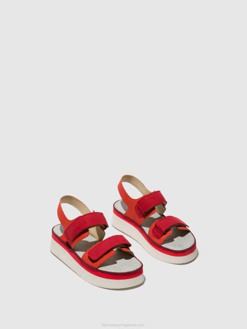 diabo vermelho/batom vermelho L02L577 sandália rasteira cori377 Fly London mulheres