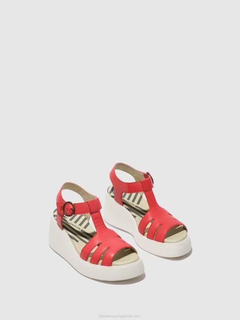 framboesa L02L415 sandália tira t duma955 Fly London mulheres