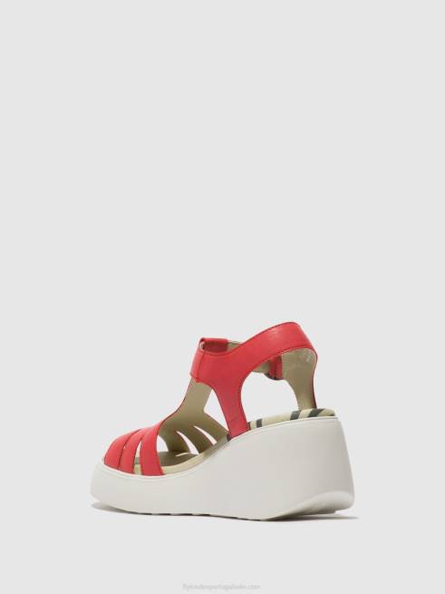 framboesa L02L415 sandália tira t duma955 Fly London mulheres