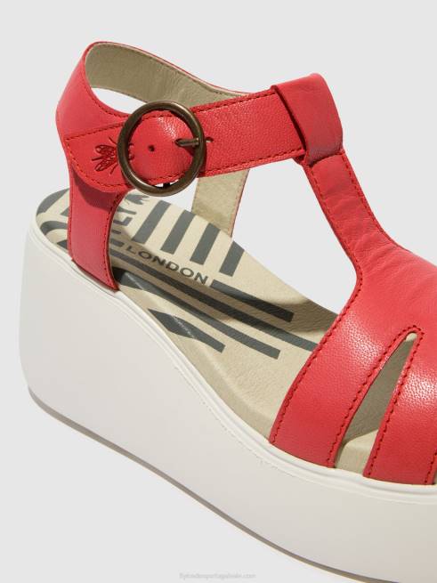 framboesa L02L415 sandália tira t duma955 Fly London mulheres