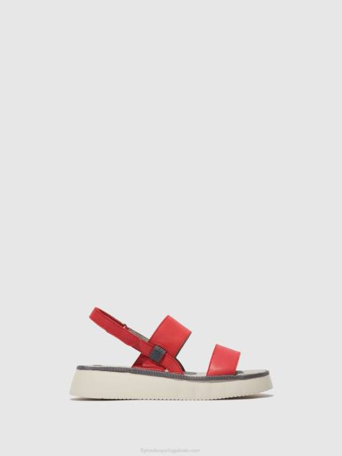 framboesa L02L462 sandália rasteira cura318 Fly London mulheres
