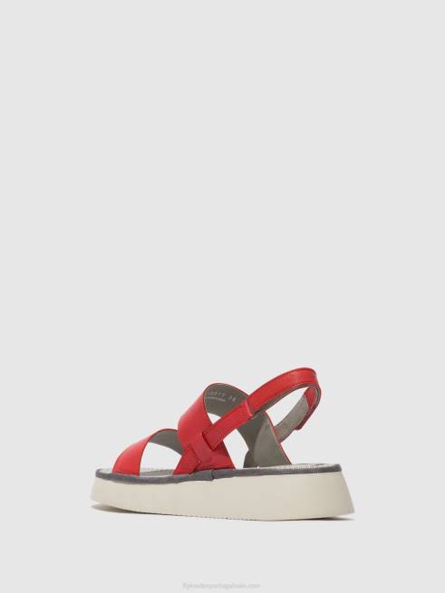 framboesa L02L462 sandália rasteira cura318 Fly London mulheres