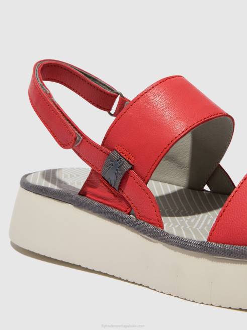 framboesa L02L462 sandália rasteira cura318 Fly London mulheres