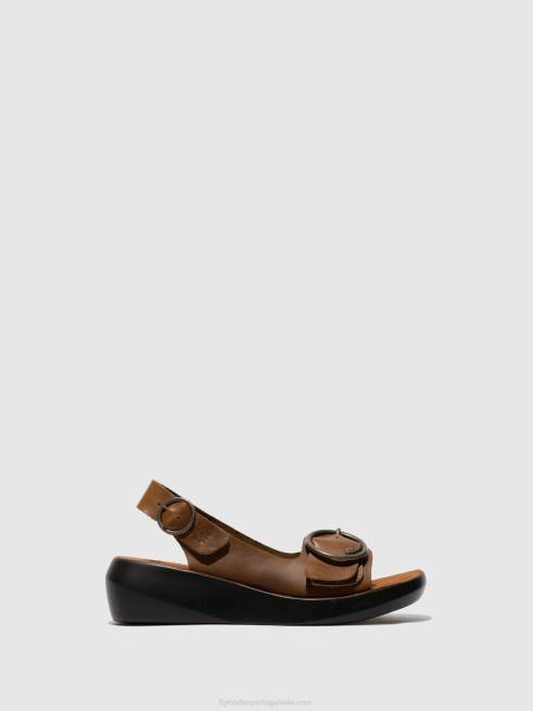 freio camelo L02L602 sandálias sling back berk754 Fly London mulheres