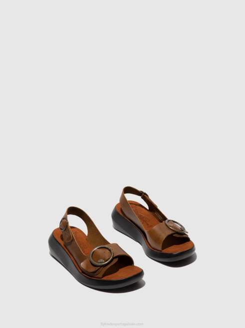 freio camelo L02L602 sandálias sling back berk754 Fly London mulheres