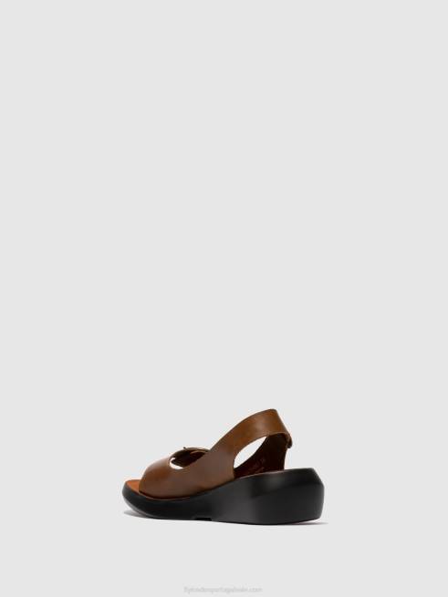 freio camelo L02L602 sandálias sling back berk754 Fly London mulheres