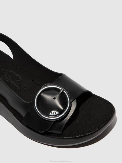 freio preto L02L603 sandálias sling back berk754 Fly London mulheres