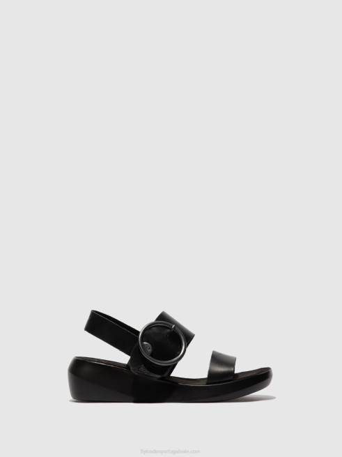 freio preto L02L611 sandália fivela bani739 Fly London mulheres