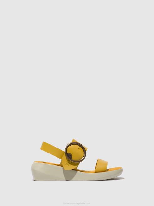 mostarda L02L469 sandálias sling back bani739 Fly London mulheres