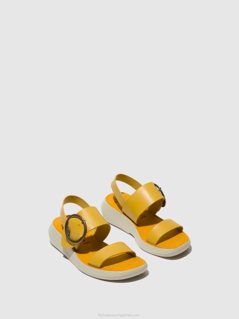 mostarda L02L469 sandálias sling back bani739 Fly London mulheres