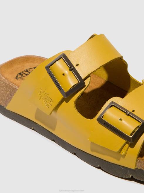 mostarda L02L501 sandália fivela caja721 Fly London mulheres