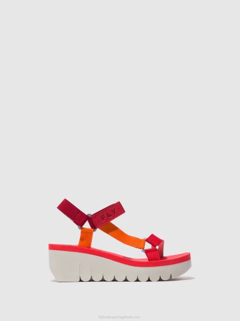 multi (vermelho) L02L529 sandálias de velcro yefa726 Fly London mulheres