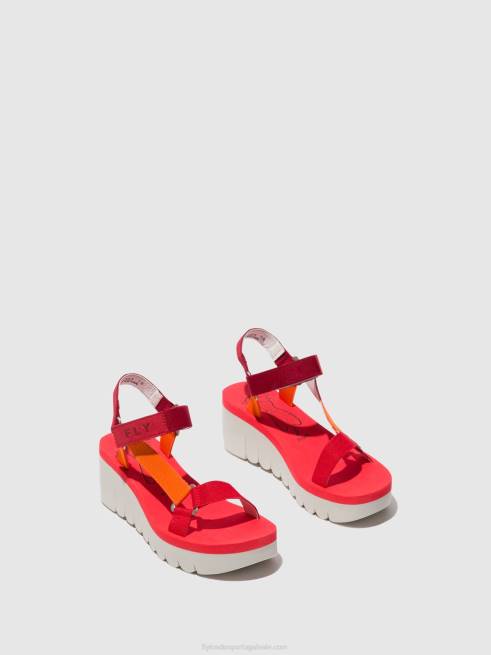 multi (vermelho) L02L529 sandálias de velcro yefa726 Fly London mulheres