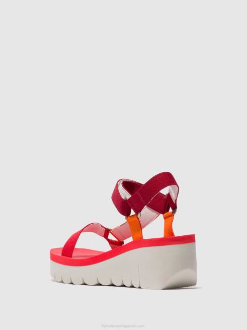 multi (vermelho) L02L529 sandálias de velcro yefa726 Fly London mulheres