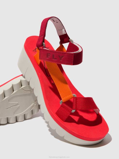 multi (vermelho) L02L529 sandálias de velcro yefa726 Fly London mulheres
