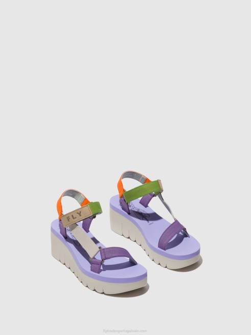 multicolor (viola) L02L395 sandálias de velcro yefa726 Fly London mulheres
