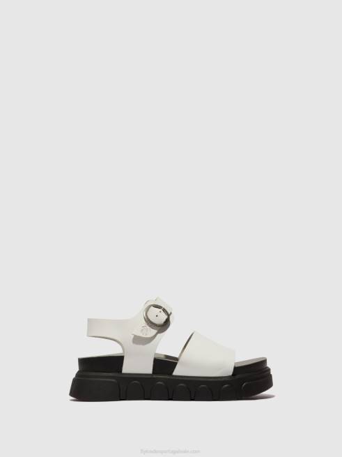 off white L02L507 sandália com tira no tornozelo cre947 Fly London mulheres