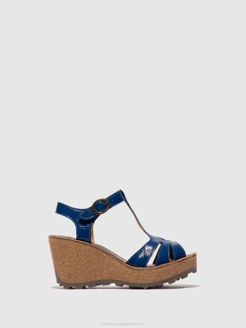 ouro azul L02L522 sandálias com tira em t Fly London mulheres
