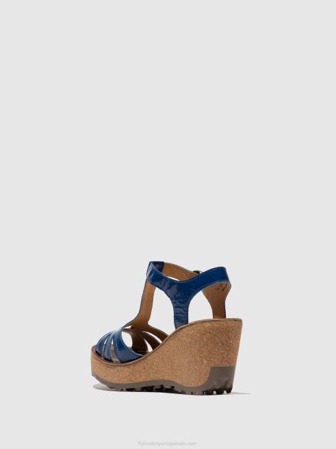 ouro azul L02L522 sandálias com tira em t Fly London mulheres