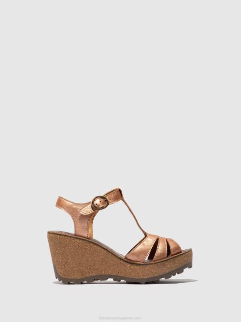 ouro blush ouro L02L523 sandálias com tira em t Fly London mulheres