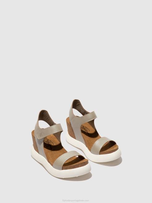 prata L02L400 sandálias de velcro gogo967 Fly London mulheres